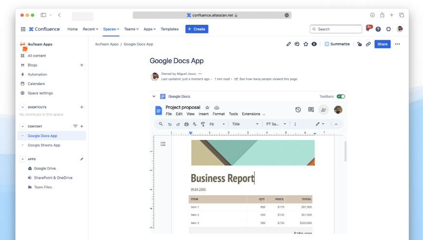 Google Docs for Confluence - Embed and Edit Documents | Atlassian ...