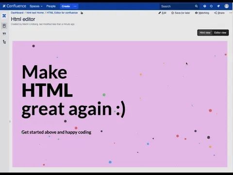 html elements confluence