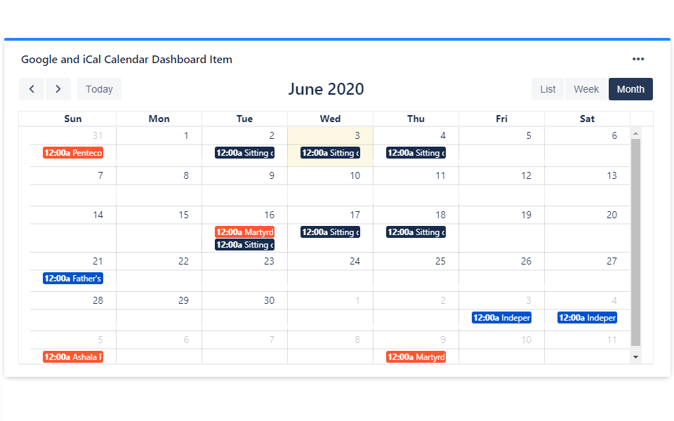 Google iCal Calendar Dashboard Gadget for Jira Atlassian Marketplace