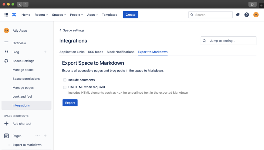 Export To Markdown For Confluence Cloud | Atlassian Marketplace