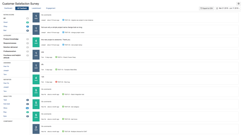 Customer Satisfaction Survey for Jira - Version history | Atlassian ...