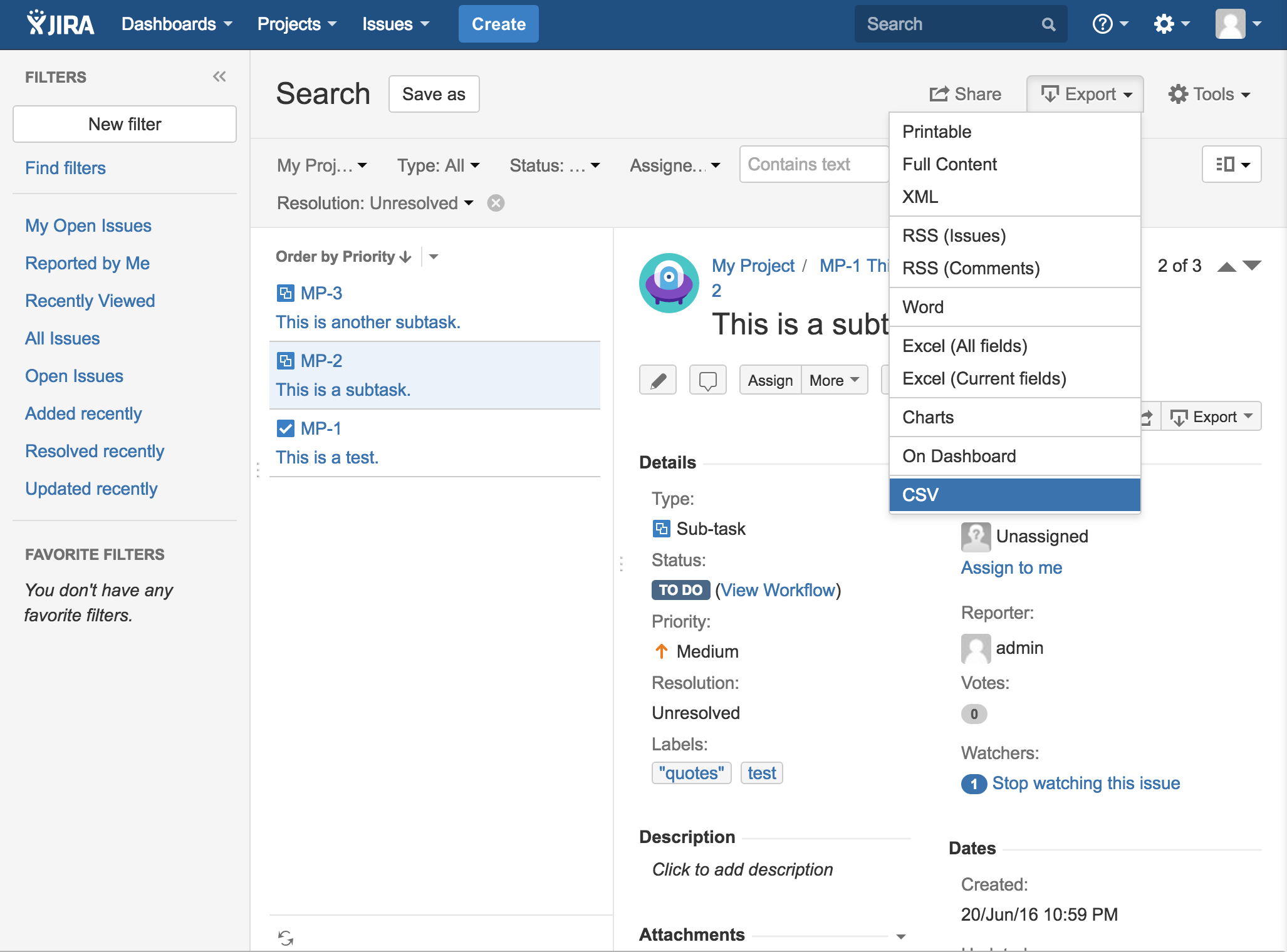 Jira Issues Csv Exporter Plugin Atlassian Marketplace 7717