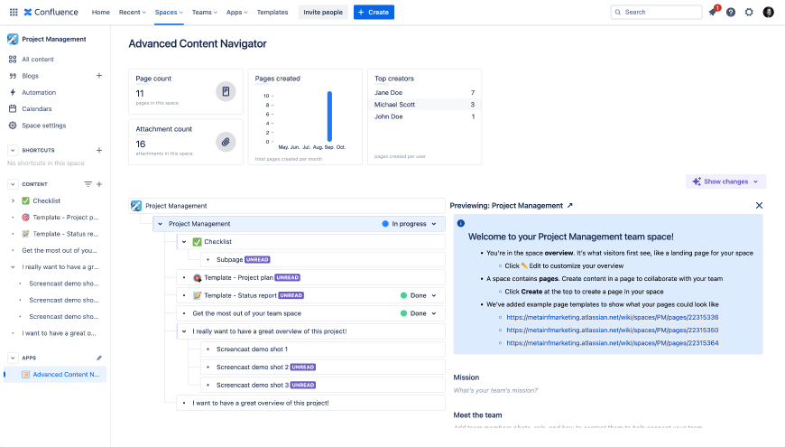 Advanced Content Navigator For Confluence Page Status, Tasks ...