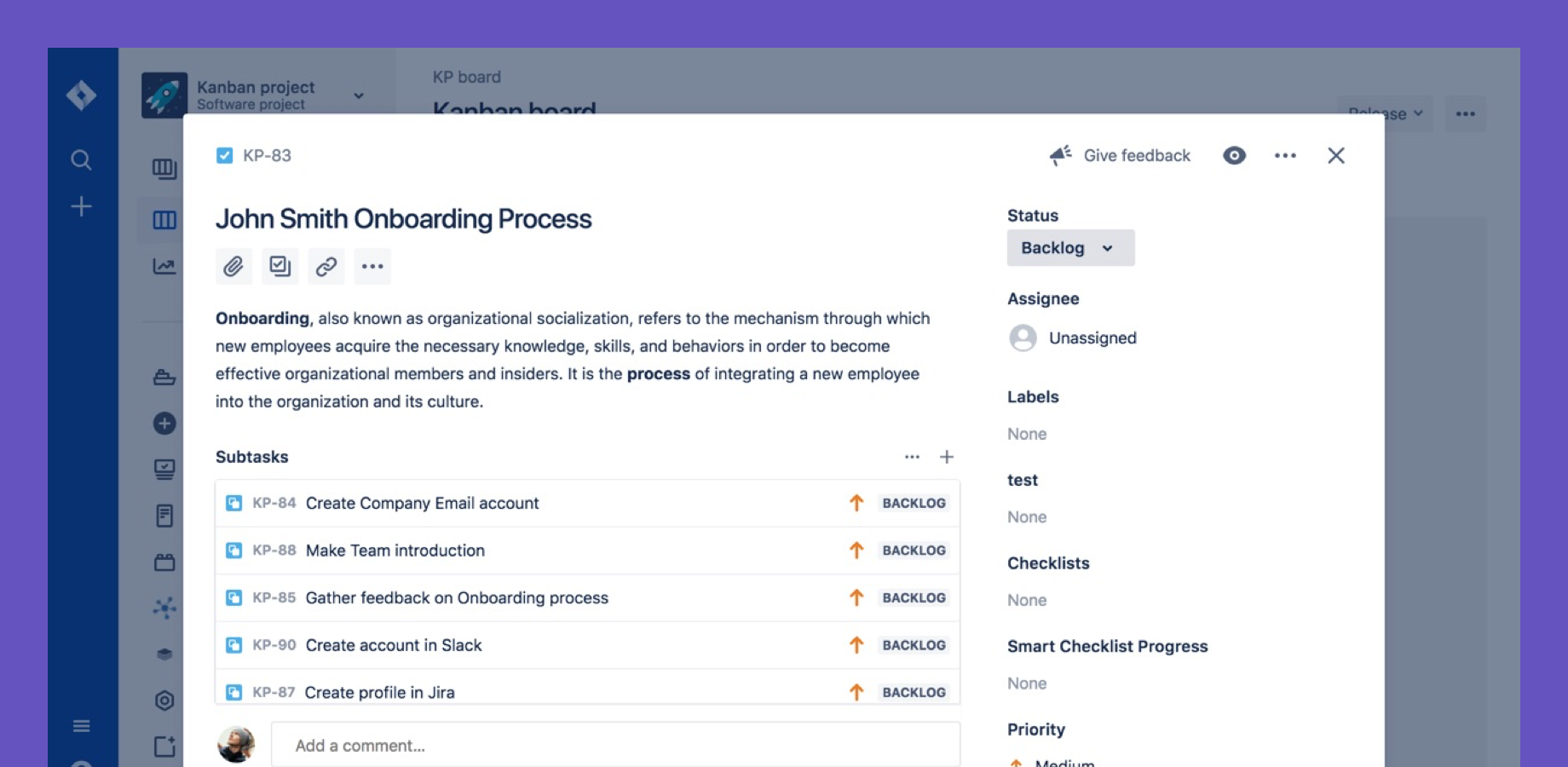 Issue Template Jira