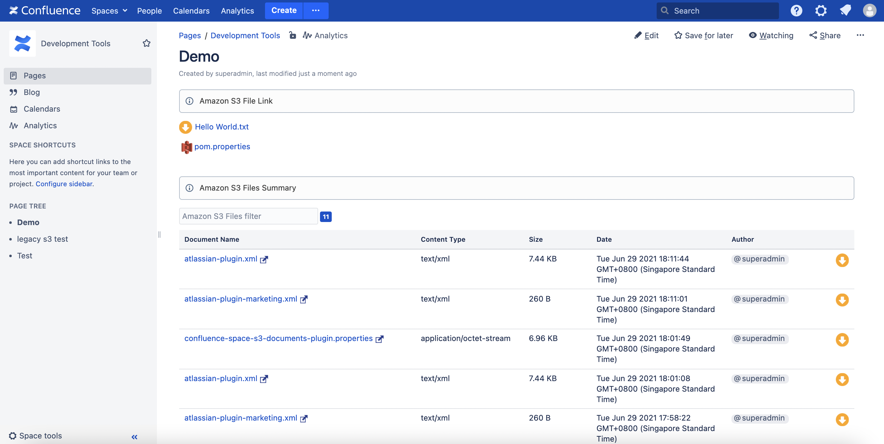 Amazon S3 Files for Confluence | Atlassian Marketplace