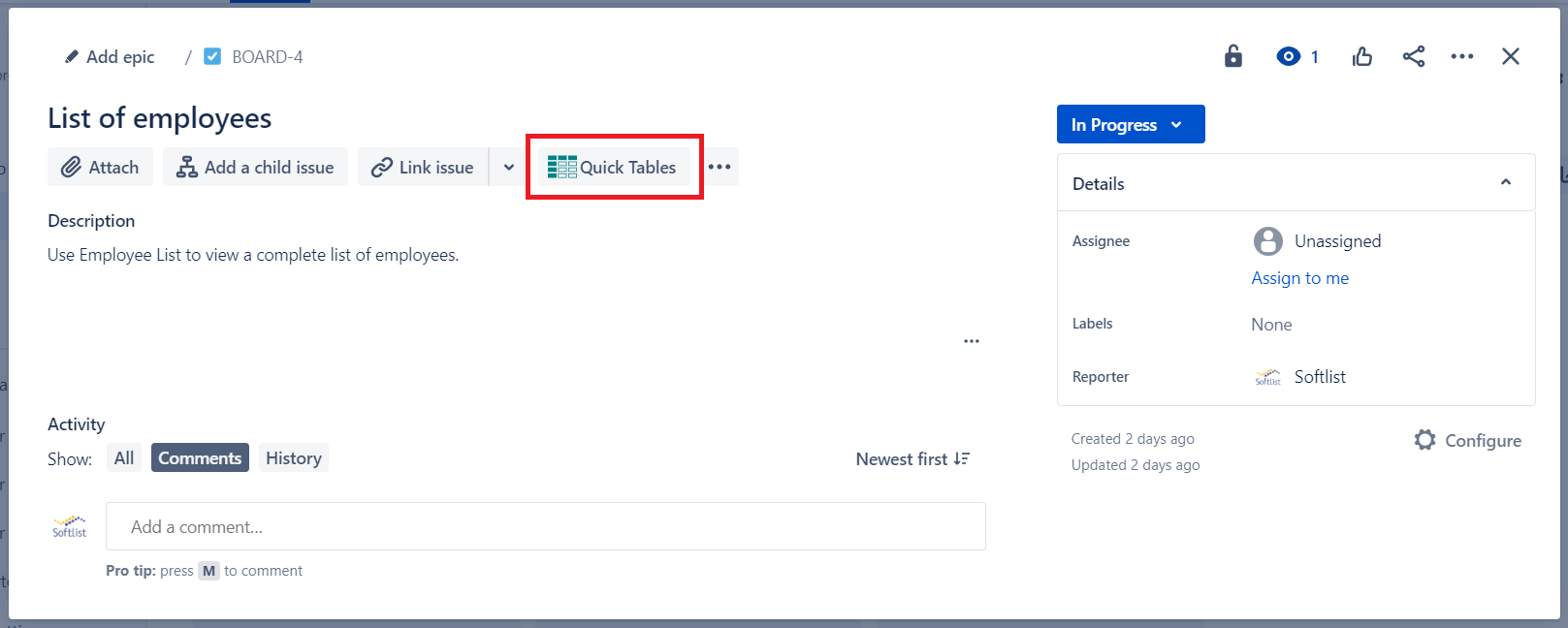 Quick Tables Adding Tables to Jira Issues Atlassian Marketplace
