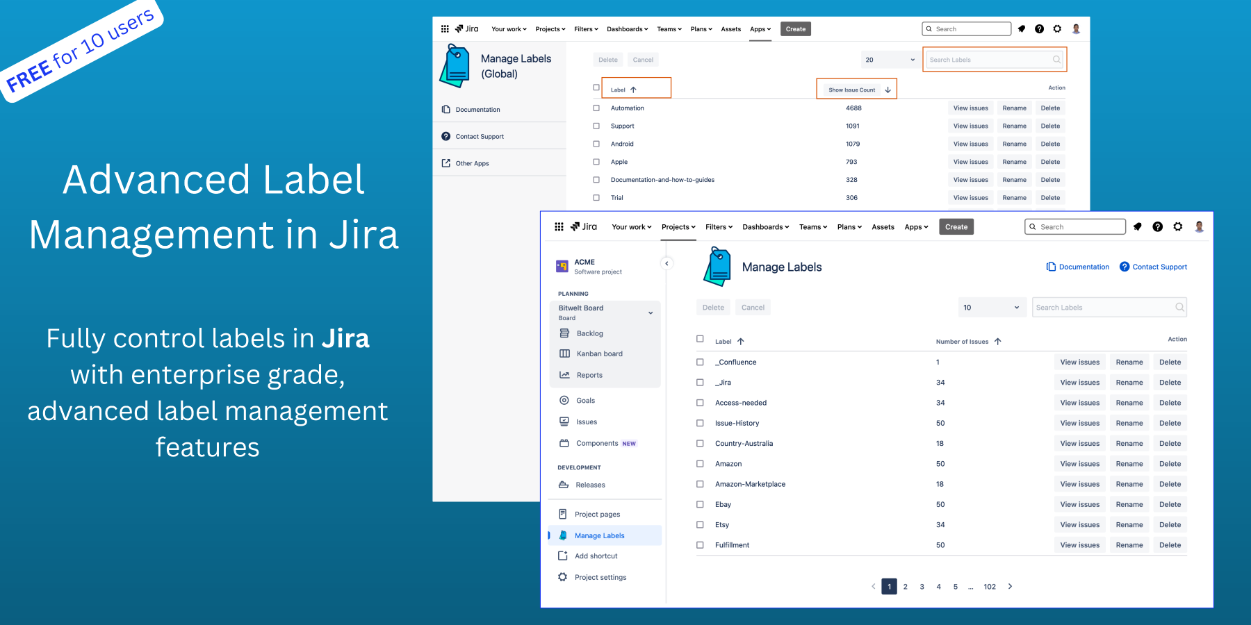 Label Management for Jira Search, Bulk Edit & Manage Labels