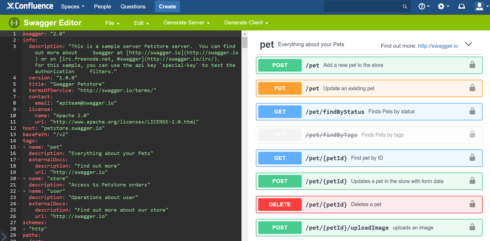 Open example. Swagger. Swagger API. Swagger Editor. Swagger файл.