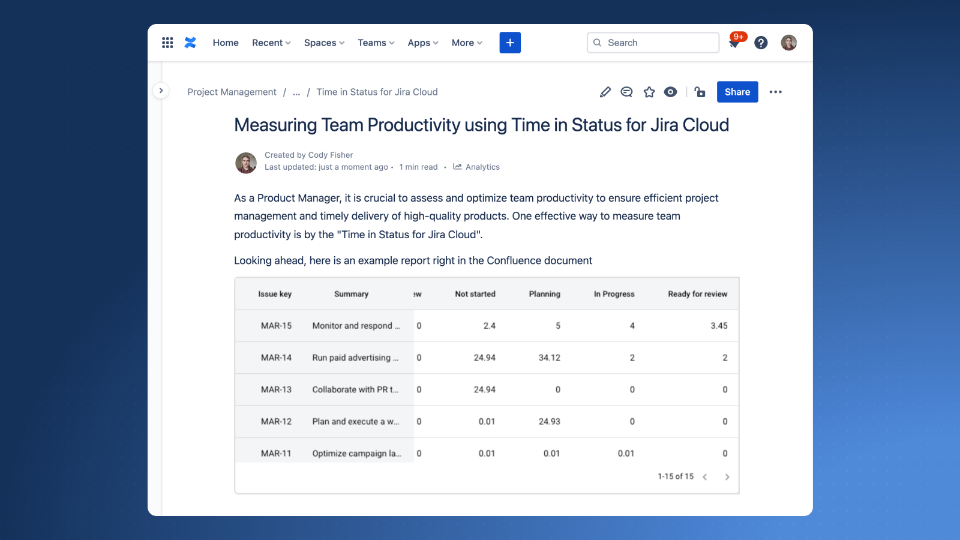 Time in Status Macros for Confluence Atlassian Marketplace