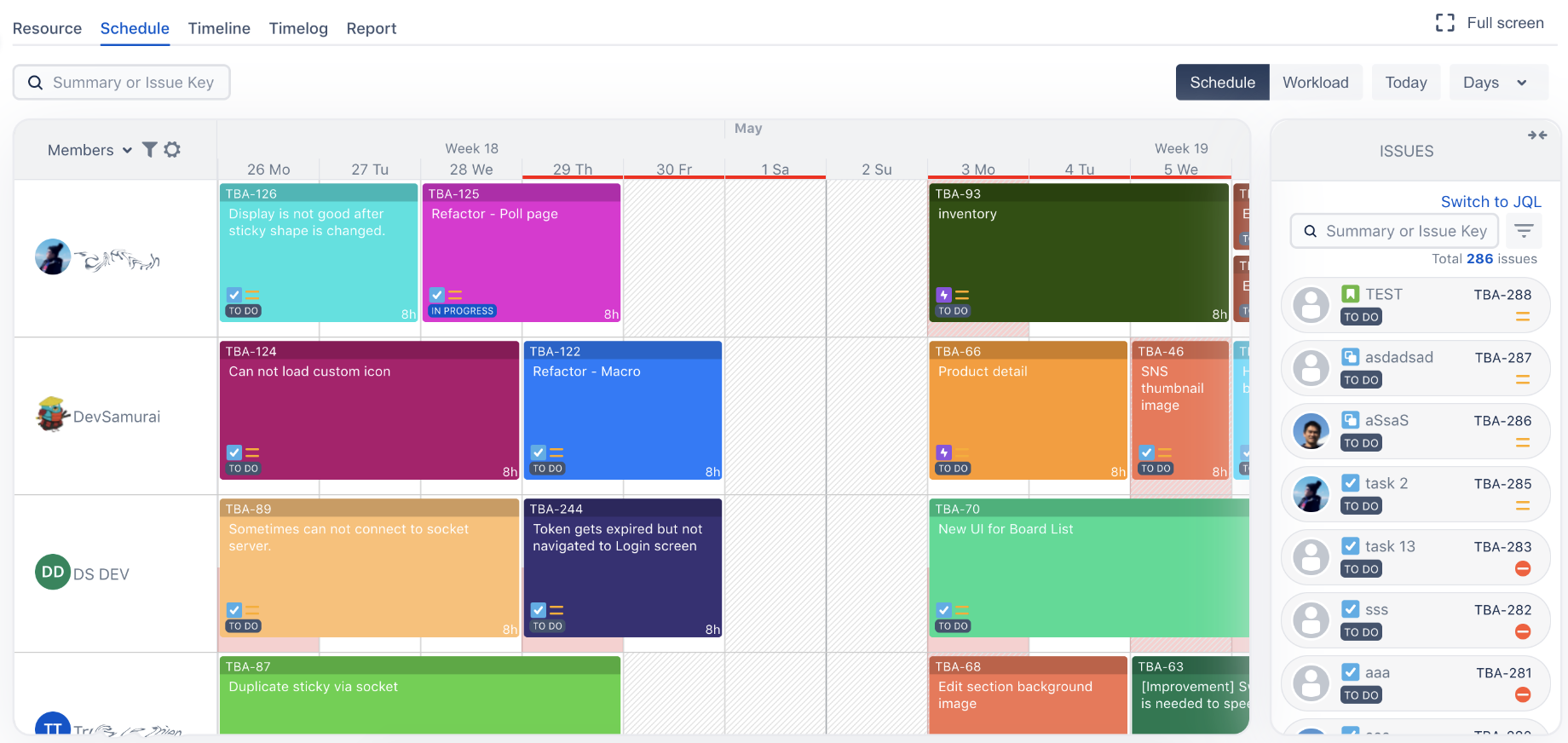 Resource Planning, Project Management, Gantt Chart for Jira Atlassian