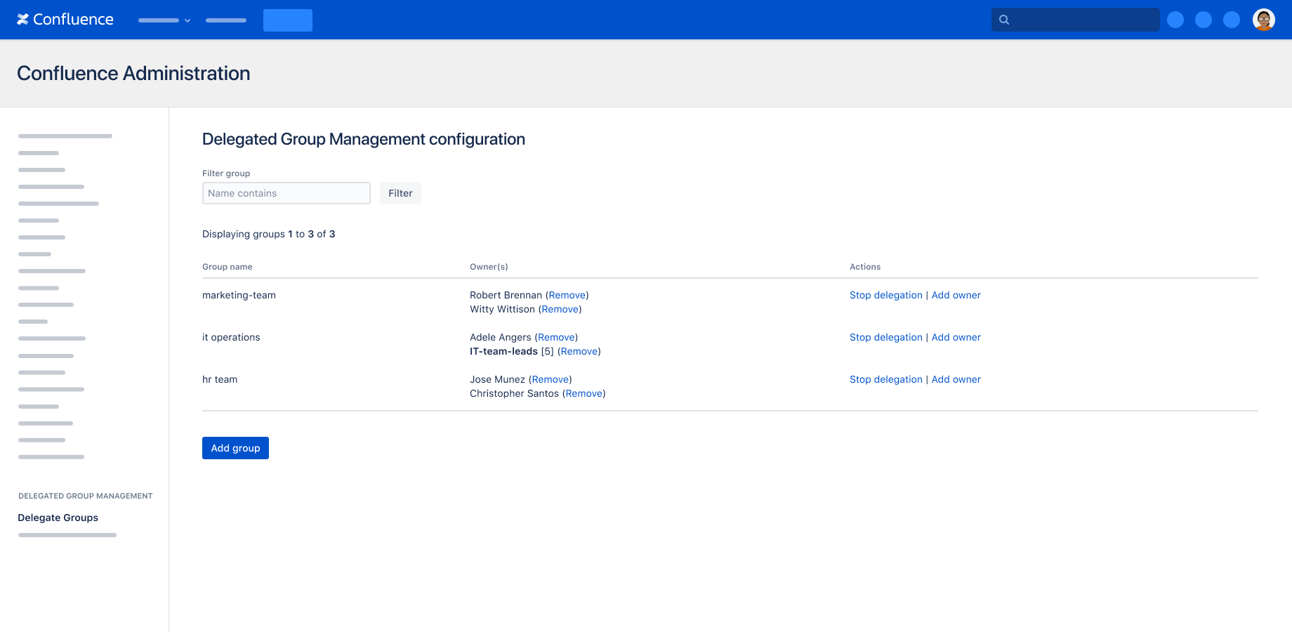 Delegated Group Management in Confluence Atlassian Marketplace