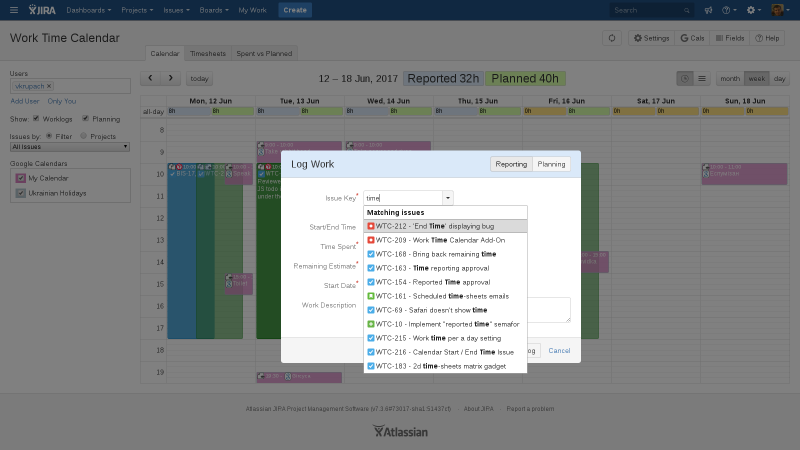 Work Time Tracking Calendar for Jira - Version history | Atlassian ...