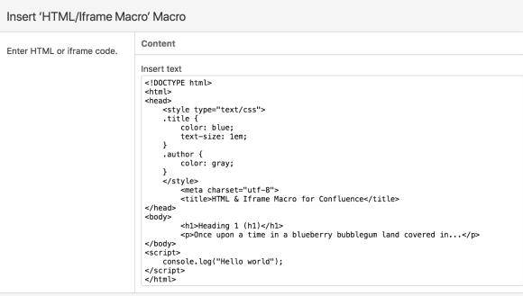 HTML Macro for Confluence | Atlassian Marketplace