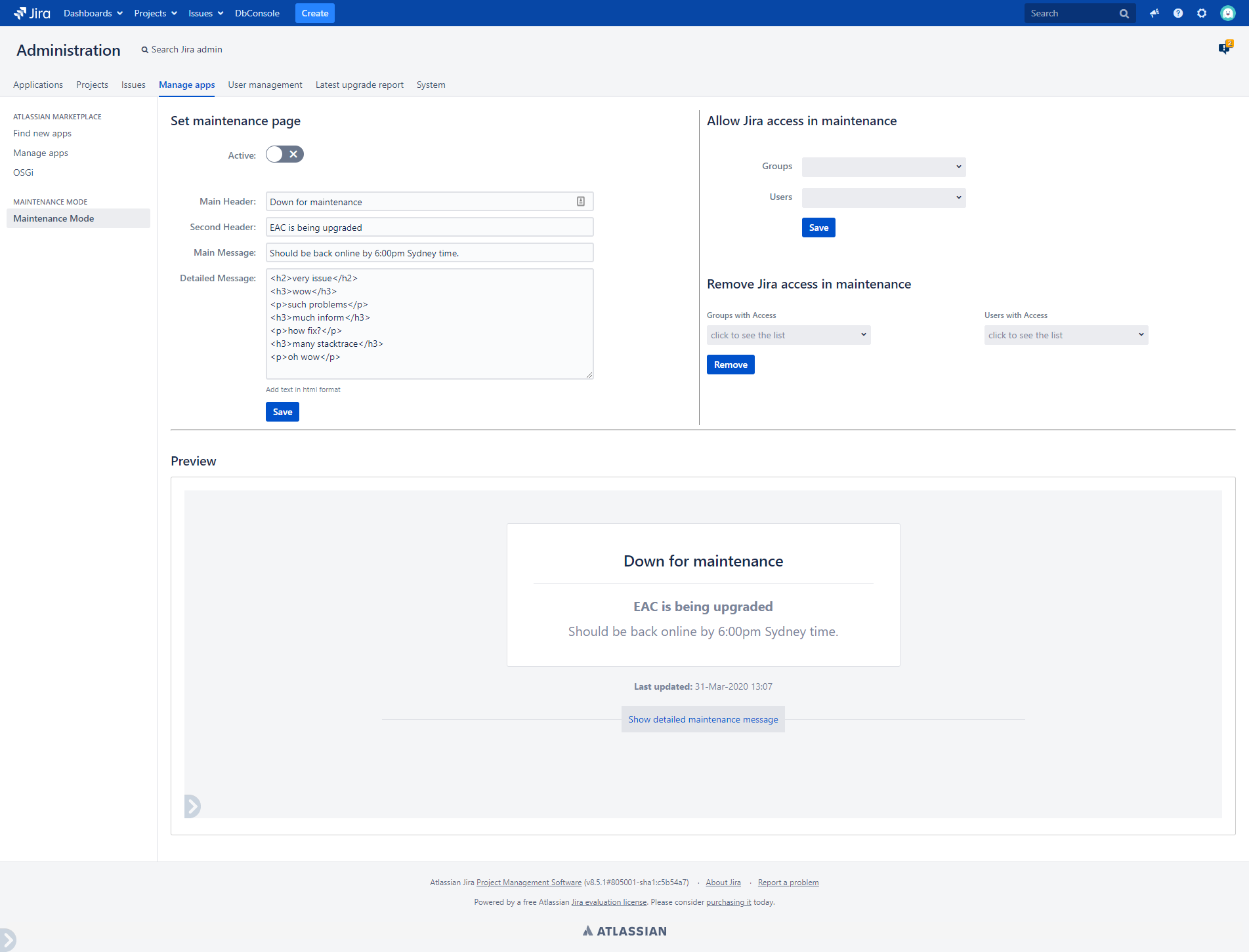 Maintenance Mode | Atlassian Marketplace