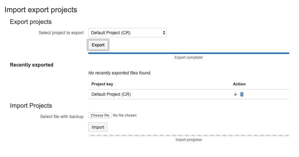 Project transfer for Crucible Atlassian Marketplace