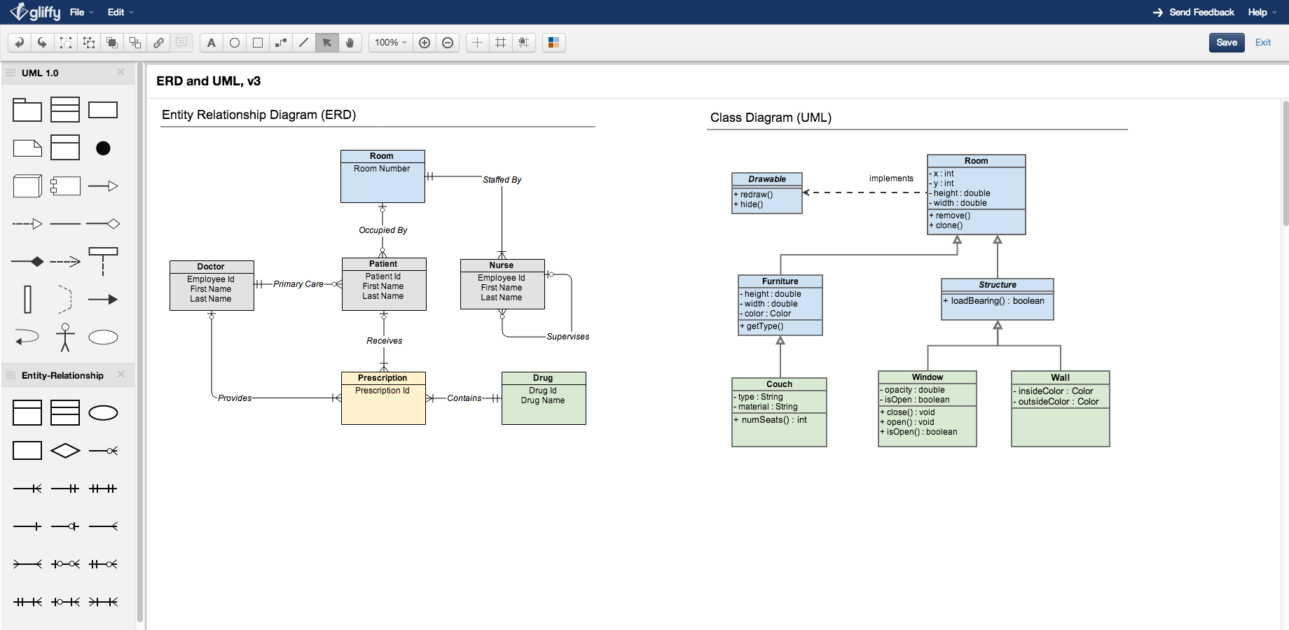 Схема бд uml