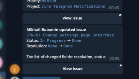 Интеграция jira и telegram