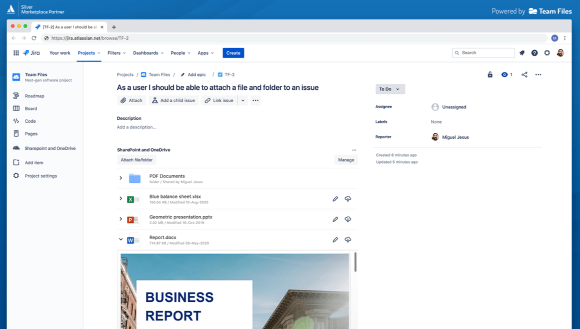 Microsoft SharePoint & OneDrive for Jira | Atlassian Marketplace