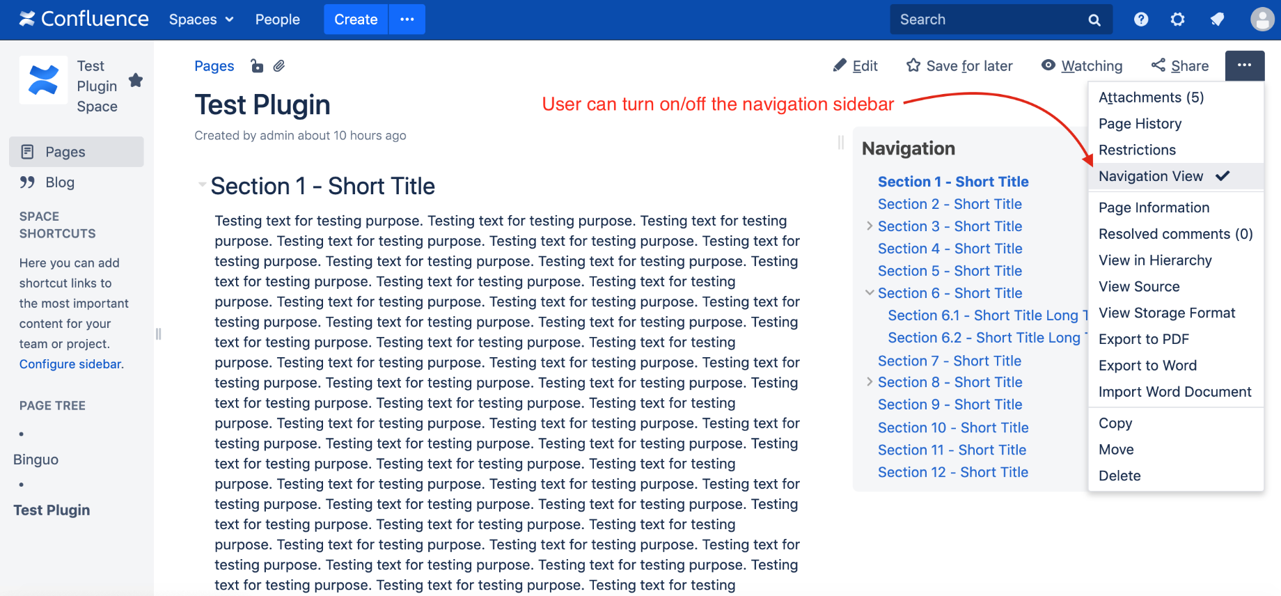 Easy Heading Navigation Floating Table of Contents Atlassian