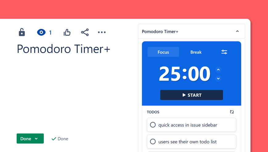 Pomodoro Timer+ for Jira | Atlassian Marketplace