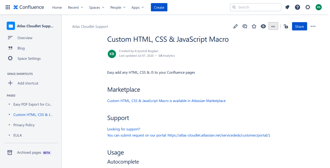 Easy PDF Export for Confluence Atlassian Marketplace